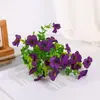 Amazon Transfronterizo Artificial 7 Ramas 35 Piezas Hojas de Eucalipto Violeta Flor de Plástico Artificial Arreglo Decoración Accesorio