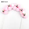 Festa Aniversário Bolo Decoração Bola de Pompom Bola de Pelo Arco Vestir Estéreo Arco-Íris Plug-in Coração de Menina Mesa de Sobremesa Renda