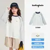 Camiseta Manga Longa Estampada Divertida Pudding Haru para Meninas 2026 Verão Novo Estilo Blusa Fashion Leve com Gola Redonda Infantil t