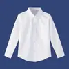 Camisa Branca Infantil Manga Longa Camisa Branca para Menino Camisa Branca para Menina Algodão Novo Primavera e Outono Uniforme Escolar Primário Roupa de Apresentação