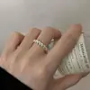 Anillo Liso Estilo Coreano Asimétrico Plata de Ley 925 Anillo Versátil Diseño de Nicho Ins para Mujer Anillo de Combinación No Descolorible