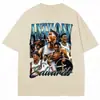Camiseta Gráfica Vintage Anthony Edwards Roupa Masculina Presente para Fã de Basquete Camiseta de Algodão Camisetas de Rua Masculinas