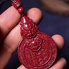 Colgante de Moneda de Espíritu de Montaña Color Cinabrio Collar para Hombre, Amuleto Taoísta para el Año de Nacimiento, Token de Joyería de Placa Bagua para Mujer