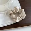 Scrunchie de Cetim Pérola Estilo Francês para Mulheres, Elástico de Cabelo Simples Retro de Alta Qualidade para Rabo de Cavalo Baixo
