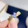 ¡Anillo de Tanzanita Natural! ¡Hermoso Color Morado, Completamente Pulido, Finamente Elaborado en Plata 925! Piedra Principal 5*7mm