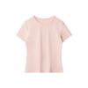 HeyHenry 2025 Básico Cor Sólida Gola Redonda Slim-fit Slimming T-shirt Feminina Primavera e Verão Nova Manga Curta Simples All-match