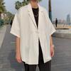 Camisa Hermosa de Manga Corta Estilo Niche para Hombre Verano 2026, Versión Coreana de Lujo Ligero Celebridad de Internet con Cuello de Traje Caído para Peluqueros