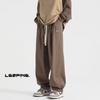 Macacão estilo hiphop americano high-street calça masculina vibe marca de moda reta modelagem solta calça casual Primavera e Outono