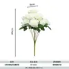 Ramo de rosas artificiales de nueve puntas para decoración del hogar en la sala de estar, arreglo de flores artificiales para bodas y celebraciones, rosas rojas, admite envío directo