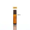 Frasco Roll-on de Óleo Essencial Marrom 10ml com Escala, Frasco Dispensador de Vidro à Prova de Luz, Frasco Roll-on para Massagem com Essência Cosmética