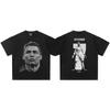 Transfronterizo Verano 2025 C Luo Estilo Americano Manga Corta Transpirable Sensación Fresca Estampado Algodón Puro Manga Corta Camiseta Marca de Moda para Hombre con Cuello Pequeño