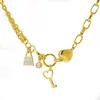 Pulsera de Doble Capa con Candado y Llave en Forma de Corazón Estilo 2026 para Mujer, Acero de Titanio Chapado en Oro con Diamantes, Joyería Versátil de Diseño Nicho
