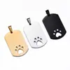 Venta Caliente Transfronteriza Acero Inoxidable Rectangular Placa para Perro Joyería Accesorios Hueco Garra de Perro Placa Militar Colgante DIY Collar Llavero