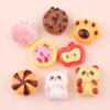 Pegamento de Crema para Pastel en Miniatura Materiales DIY Accesorios de Resina Juguete de Comida Galletas Panda Pan Bollo Adorno para la Cabeza Abalorios DIY para Zapatos