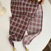 Cachecol de Lã Xadrez Retrô Estilo Academia com Contas para Mulheres, Cachecol de Seda para Mulheres, Cachecol Decorativo de Uso Múltiplo para Primavera e Verão, Lenço de Cabeça, Acessório de Cinto de Cintura
