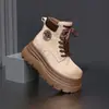 Botas Martin para Mujer 2026 Moda Nuevo Estilo Aumentadoras de Altura Suela Gruesa Botines Retro Versátiles Elegantes Botas Más Vendidas Botas Amarillas Grandes