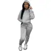 Ropa europea y americana para mujer, conjunto de dos piezas con sudadera con forro polar y pantalones anchos de cadera para mujer, sudadera deportiva casual
