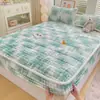 Lençol de Cama de Lã de Leite Fofo de Desenho Animado Peça Única de Inverno Espessado Quente Antiderrapante Totalmente Envolto Cobertura de Cama Fixa Cobertura de Colchão Doméstico