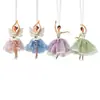 Enfeites de artesanato de Natal transfronteiriços, enfeites de menina bailarina em rede, decorações de anjo para pendurar na árvore de Natal, novos produtos