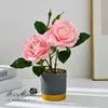Productos Transfronterizos, Bonsái de Rosa, Plantas Artificiales en Maceta, Flores Artificiales, Accesorios para Fotografía, Flores Artificiales para Bodas, Adornos de Decoración para el Hogar