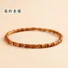 Pulsera de madera de durazno con nudo de bambú y calabaza para la riqueza, grabada con flores de ciruelo y cinabrio, un amuleto de la suerte para hombres y mujeres en su año zodiacal, trayendo éxito y progreso continuo