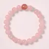 Pulsera de Cristal en Polvo Flor de Durazno como Regalo para Mejor Amiga, Pulsera de Círculo Único Exquisita de Lujo Ligero de Nicho para Instagram, Pulsera para Mujer al por Mayor