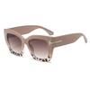 Nuevo Estilo Personalizado Retro Marco Grande Gafas de Sol Decorativas en Forma de T Ins Tendencia de Moda Todo Combinable Casual para Exterior Gafas de Sol con Protección Solar