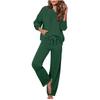 Conjunto Casual Transfronteiriço Feminino Roupa Esportiva Calça de Manga Comprida Moletom Versátil Calça de Perna Larga Conjunto de Duas Peças Moderno Rejuvenescedor