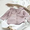 Suéter cárdigan hueco con cuello de loto para niña, suéter grueso de lana, abrigo de otoño e invierno, para niña