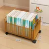 Estante de almacenamiento para mochilas escolares, carrito móvil para libros, soporte metálico para bolsas al lado de la mesa, estantería de almacenamiento con ruedas debajo del escritorio