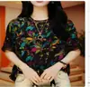 Dropshipping Verão Nova Camisa Estilosa para Mãe de Manga Curta, Caimento Solto da Moda, Top Camiseta que Reduz a Idade e Emagrece
