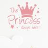 Pegatinas de pared de corona de princesa PRINCESS para pared de fondo de dormitorio de niña PRINCESS pegatinas autoadhesivas removibles PD1