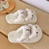 Zapatos de Mula Cerrados con Plataforma Interior de Dibujos Animados Otoño/Invierno para Mujer Zapatos de Mujer de Punta Cerrada Estilo Nuevo Más Terciopelo 2026 Versátil Lindo