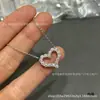 Collar de Corazón de Alta Gama para Mujer, Oro Rosa de 18 Quilates V-Gold, Mismo Estilo que Tiffany, Colgante en Forma de Corazón, Cadena para Clavícula Niche Versátil Nudo