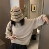 Chapéu de balde de malha de lã para as mulheres outono e inverno estilo coreano quente all-match cúpula chapéu da bacia listrado chapéu de pescador all-match moda