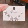 Nuevo Producto 2025 Corazón Circonia Flor Exquisito Tres Pares de Pendientes Estilo Coreano Aguja de Plata Set de Alta Gama de 6 Piezas de Pendientes