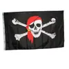 Fabricante de Banderas Piratas Suministra Banderas de Hueso, No. 4 Banderas de Poliéster, Banderas de Calavera Negra, Pañuelos Rojos, Banderas de Doble Espada Fabricante O