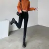 Jeans Preto de Cintura Alta Feminino Moda Outono e Inverno 2024 Novo Versátil Justo Stretch Skinny Calça Lápis