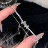 Pulsera de Circonita Plateada Pulsera de Cristal para Niña Pulsera para Novia Luz Lujo Nicho Delicada Cuerda de Mano Cuerda de Mano Joyería de Mano Diamante Completo