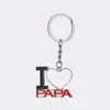 Día del Padre Día de la Madre Llavero con Forma de Corazón de Transferencia Térmica Papá Mamá Llavero en Blanco con Patrón Imprimible en Blanco