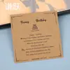 Pulseira de papel kraft criativa transfronteiriça com mensagem de Feliz Aniversário, display de papelão para pulseira de mão, cartão para cordão de mão