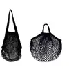 Bolsa de malla hueca multicolor transfronteriza, bolso tejido con cuerda de algodón, bolsa ecológica para almacenamiento de frutas y verduras, bolsa de malla de algodón para la compra