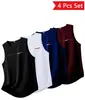 Colete esportivo masculino sem mangas azul marinho tamanho europeu transfronteiriço, camiseta de basquete respirável, novo colete sem mangas de verão