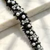 Adorno de Encaje Bordado Hecho a Mano en Stock, Adorno de Encaje de Perlas y Pedrería Estilo Chanel, Accesorios Decorativos de Adorno de Encaje para Ropa y Chaquetas
