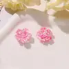 Brincos de camélia com contas de dupla camada em cores dopamina para DIY de verão, acessórios de orelha, presilhas laterais de cabelo, decorações de sapato e acessórios