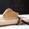 Peine de Masaje Meridianos Tallado de Sándalo Verde, Artesanía de Madera para Mujeres, Peine de Bolsillo Portátil Estilo Antiguo, Colgante de Paisaje, Accesorio para Bolso