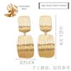 Amazon Transfronterizo de Venta Caliente Cuadrado Moda Trendy para Ir al Trabajo Exagerado Aleación Geométrico Electrochapado Oro Mate Clips para Orejas