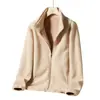 Chaqueta Exterior para Hombre Transfronteriza Engrosada con Felpa, Cortavientos, Cálida, Cuello Alto, Color Sólido, Forro Polar Casual