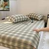 Touca de Cama de Fio de Camada Dupla de Algodão Puro Peça Única 2025 Novo Protetor de Colchão Cobertura de Cama de Algodão Integral para Solteiro Cobertura de Cama Suja All-inclusive para Uma Pessoa