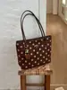 Bolsa de mano tipo tote de lunares transfronteriza de gran capacidad para mujer, nuevo estilo de verano, bolso de mano de lino versátil y relajado, bolso de hombro y para llevar debajo del brazo